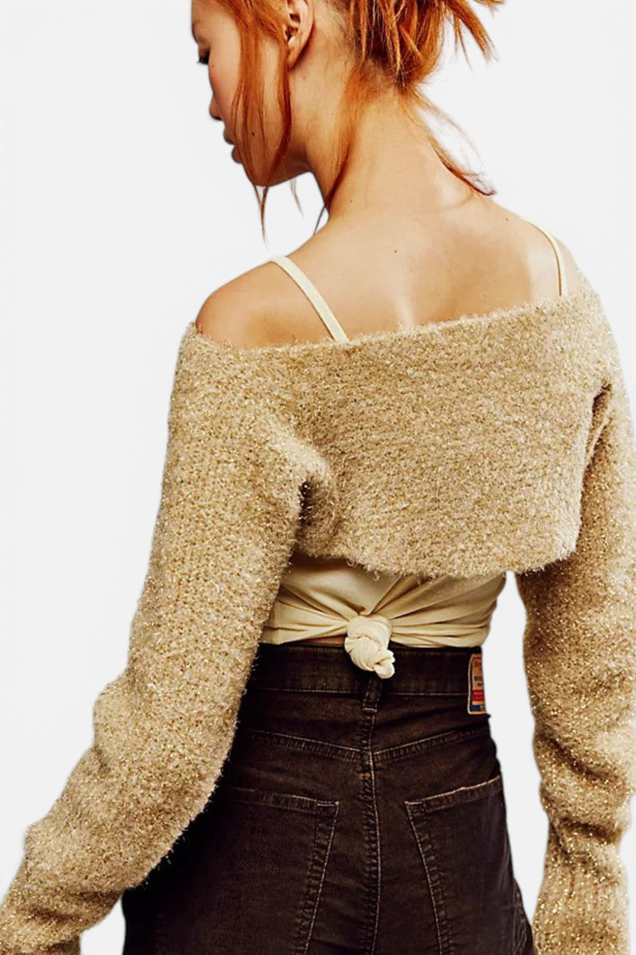 Free People Shimmer Bolero in Golden Combo – back view