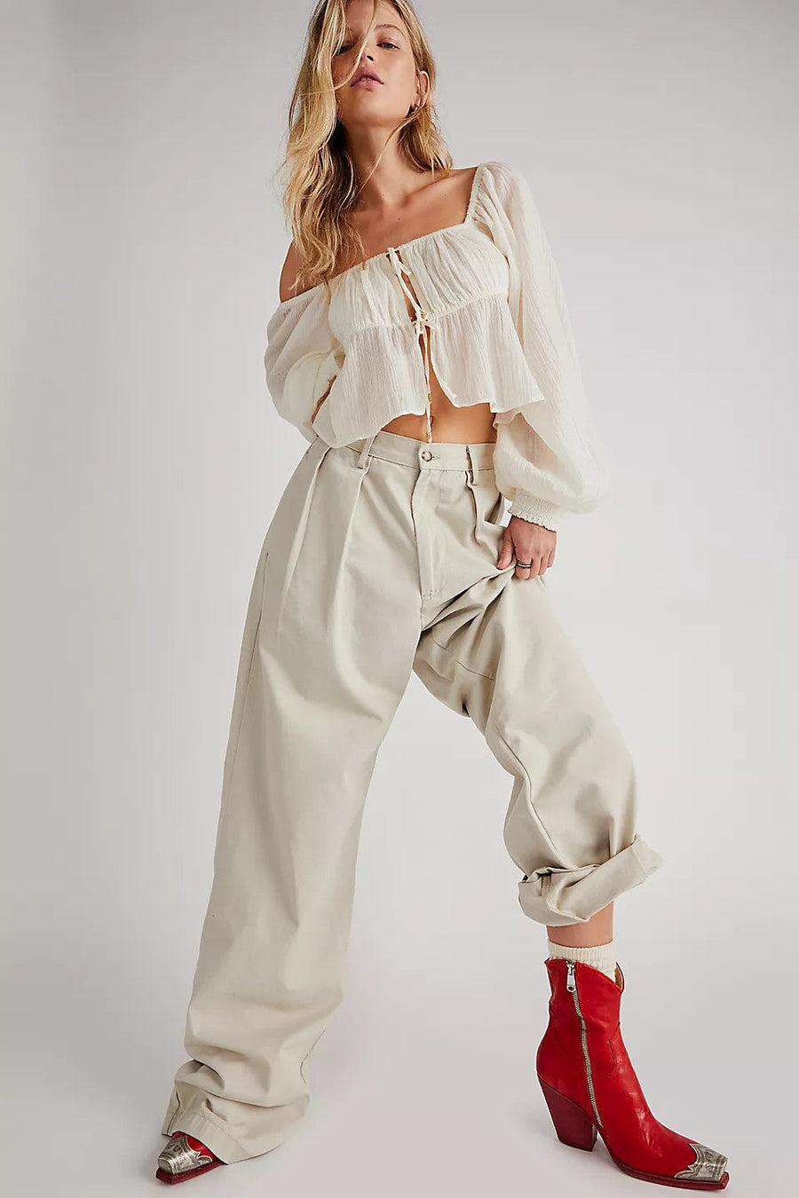 Free People Shoes Brayden Western Boots in Flame – side view