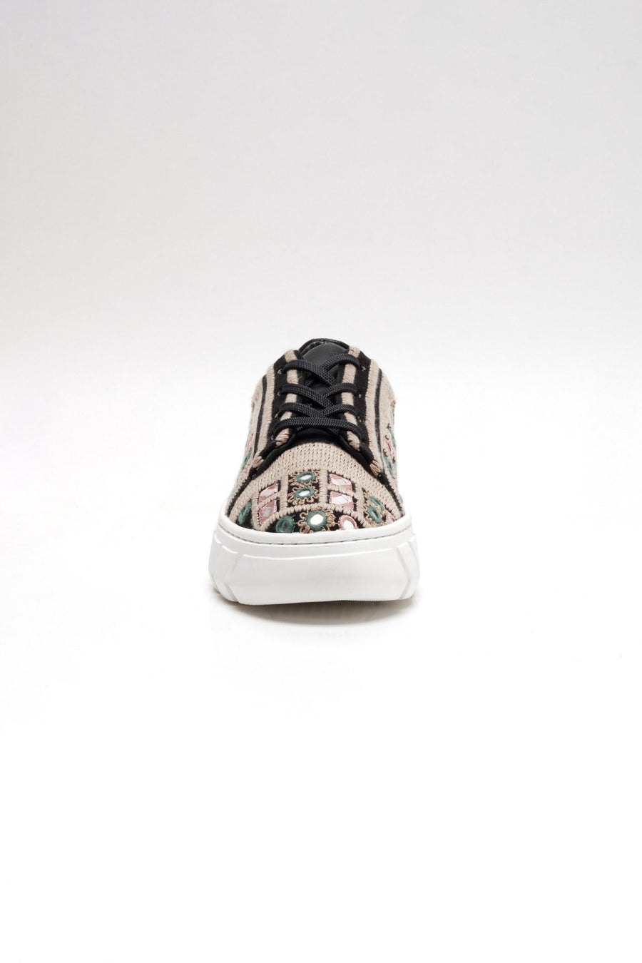 Free People Shoes Catch Me If You Can Crochet Sneakers in Black Mirror Combo – detail