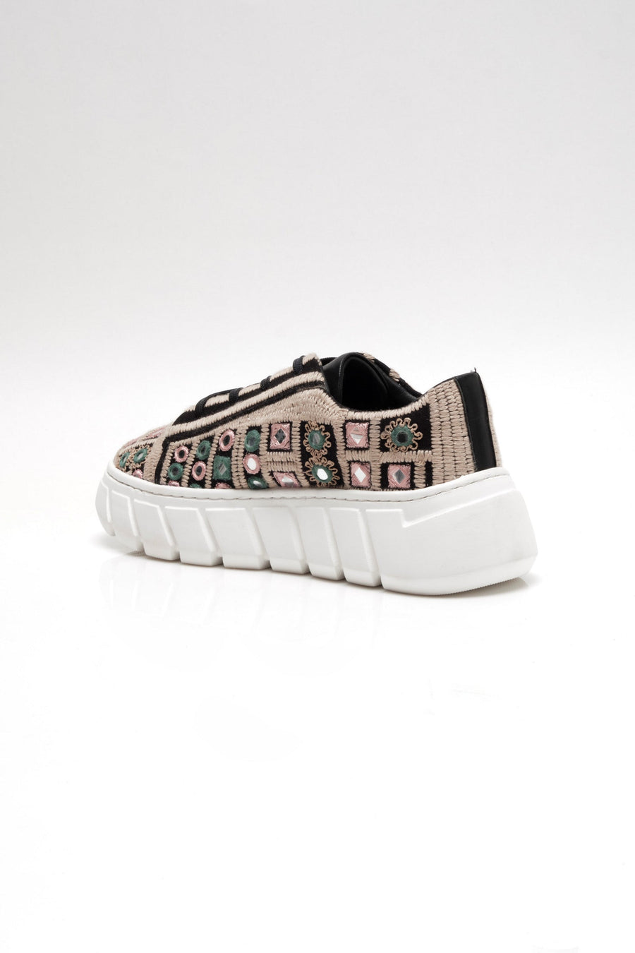 Free People Shoes Catch Me If You Can Crochet Sneakers in Black Mirror Combo – side view