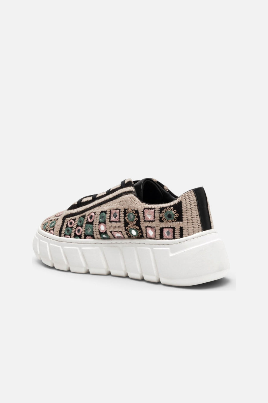 Free People Shoes Catch Me If You Can Crochet Sneakers in Black Mirror Combo – side view