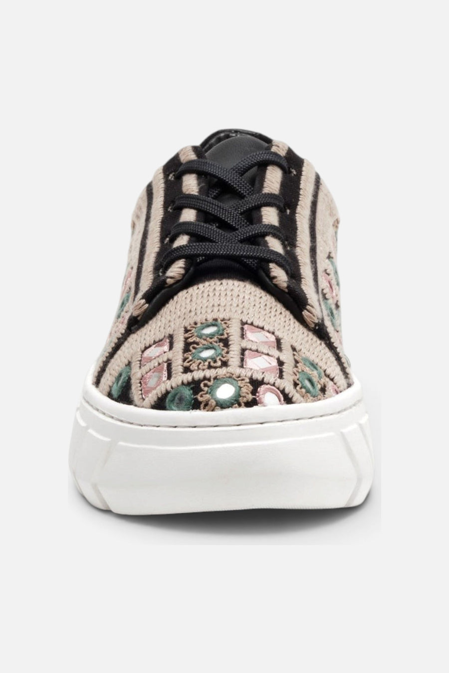 Free People Shoes Catch Me If You Can Crochet Sneakers in Black Mirror Combo – side view