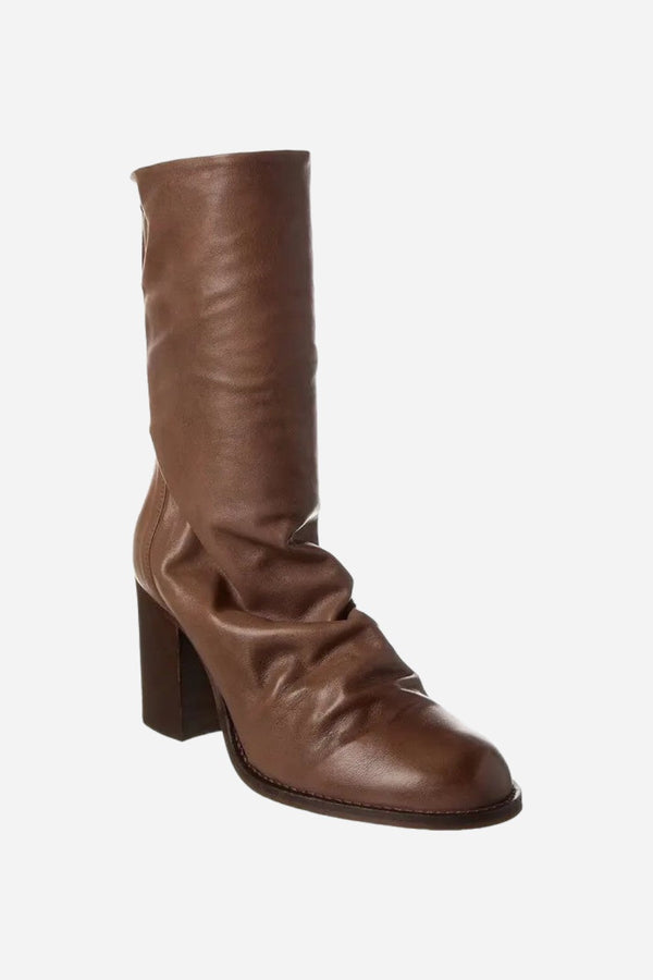 Free People Shoes Elle Block Heel Boot in Mushroom