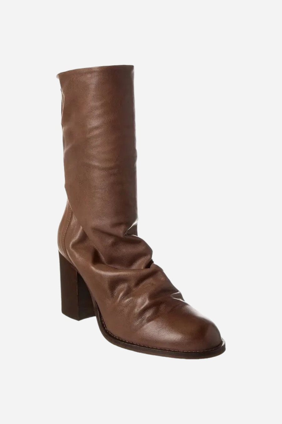 Free People Shoes Elle Block Heel Boot in Mushroom – front view
