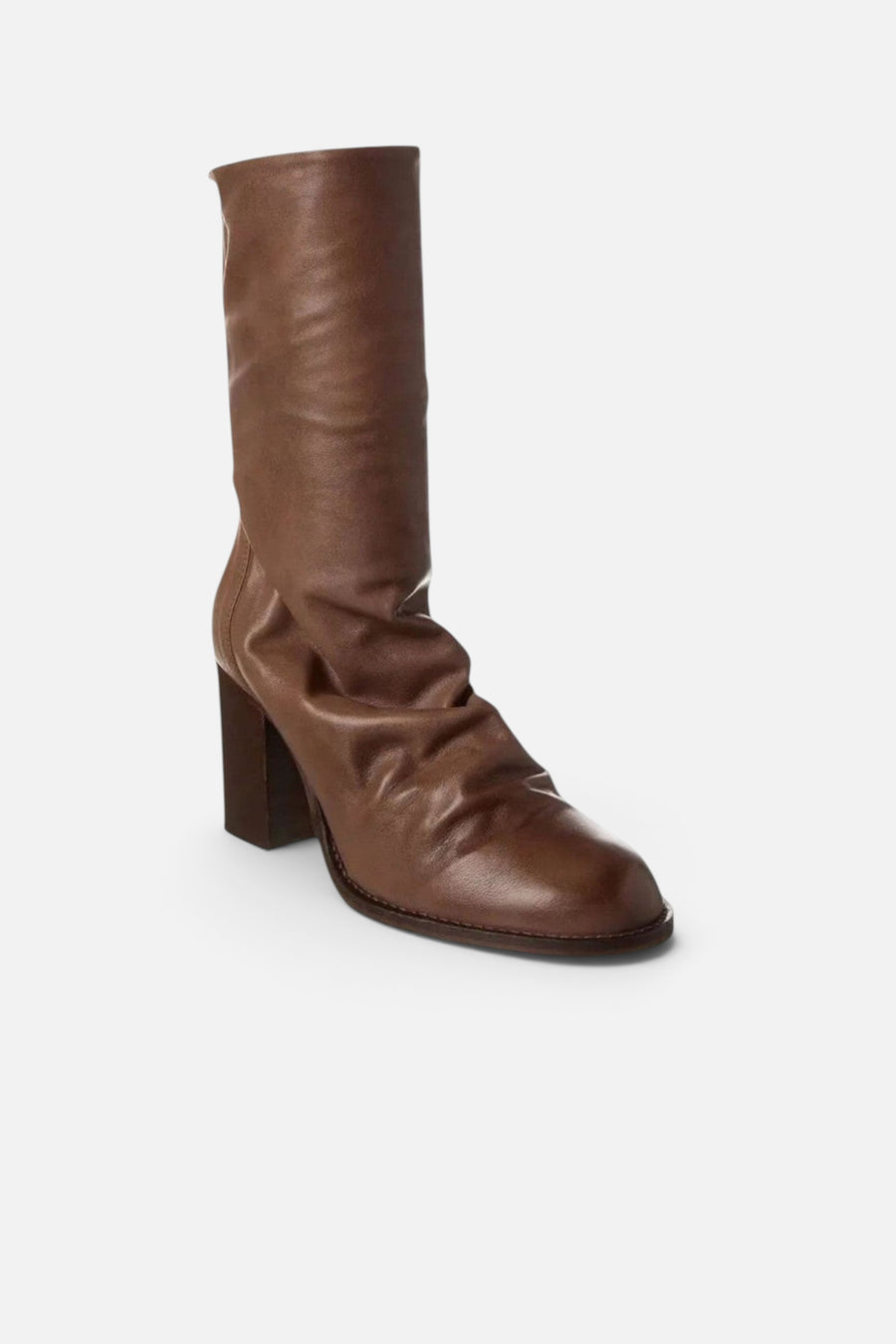 Free People Shoes Elle Block Heel Boot in Mushroom – side view