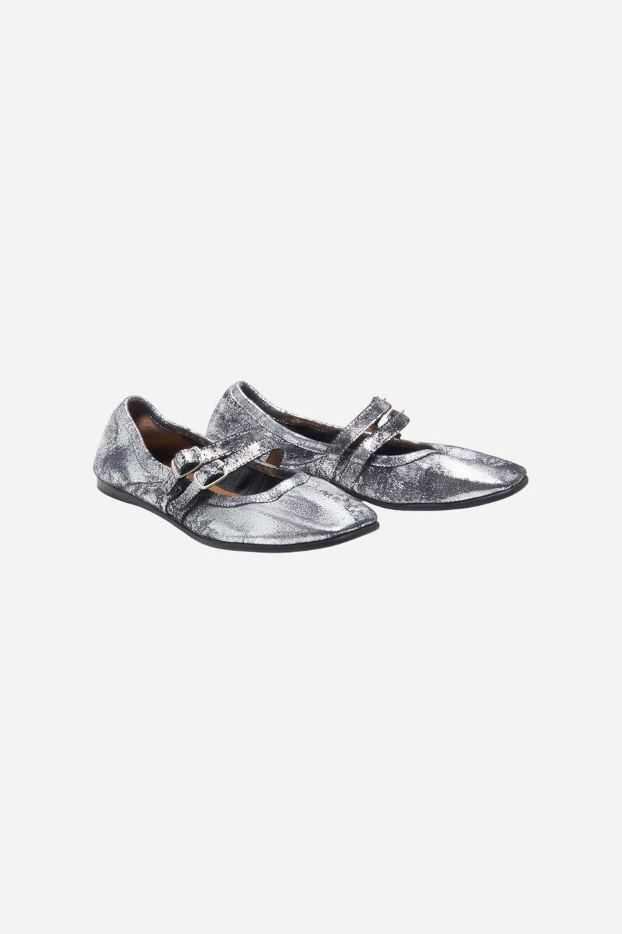Free People Shoes Gemini Ballet Flat in Silver Distressed – alternate