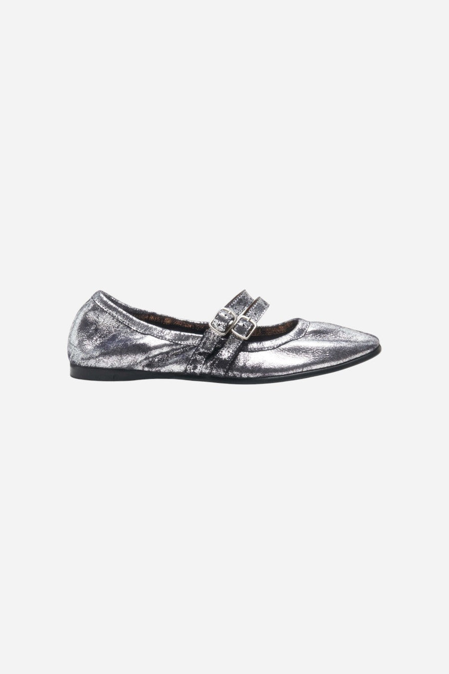 Free People Shoes Gemini Ballet Flat in Silver Distressed – back view
