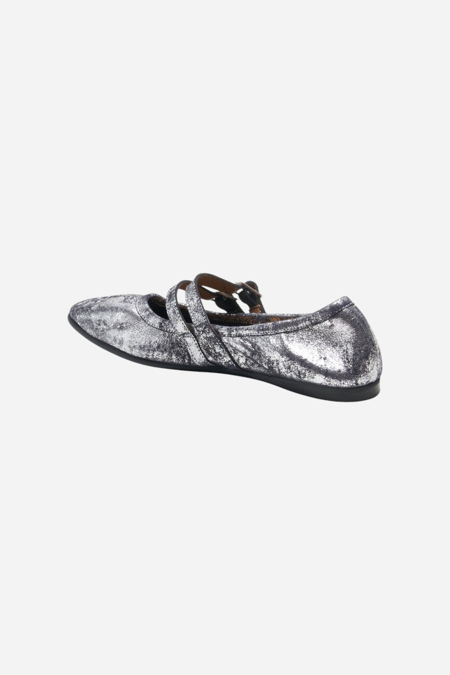 Free People Shoes Gemini Ballet Flat in Silver Distressed – side view