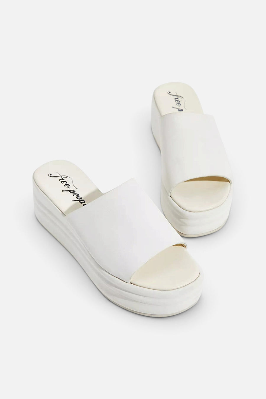 Free People Shoes Harbor Flatform Sandals in Vanilla – back view