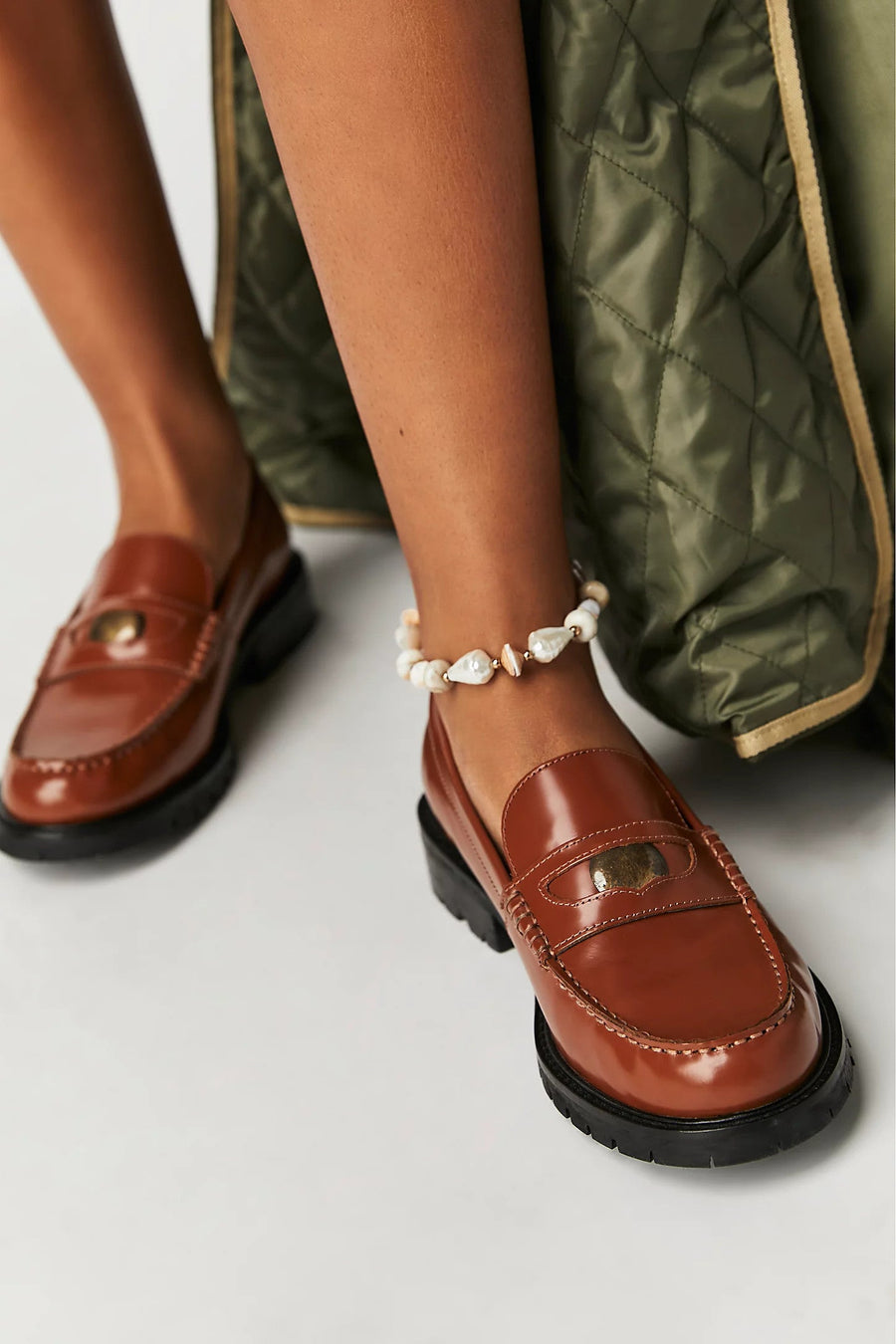 Free People Shoes Liv Loafer in Bronzer – back view
