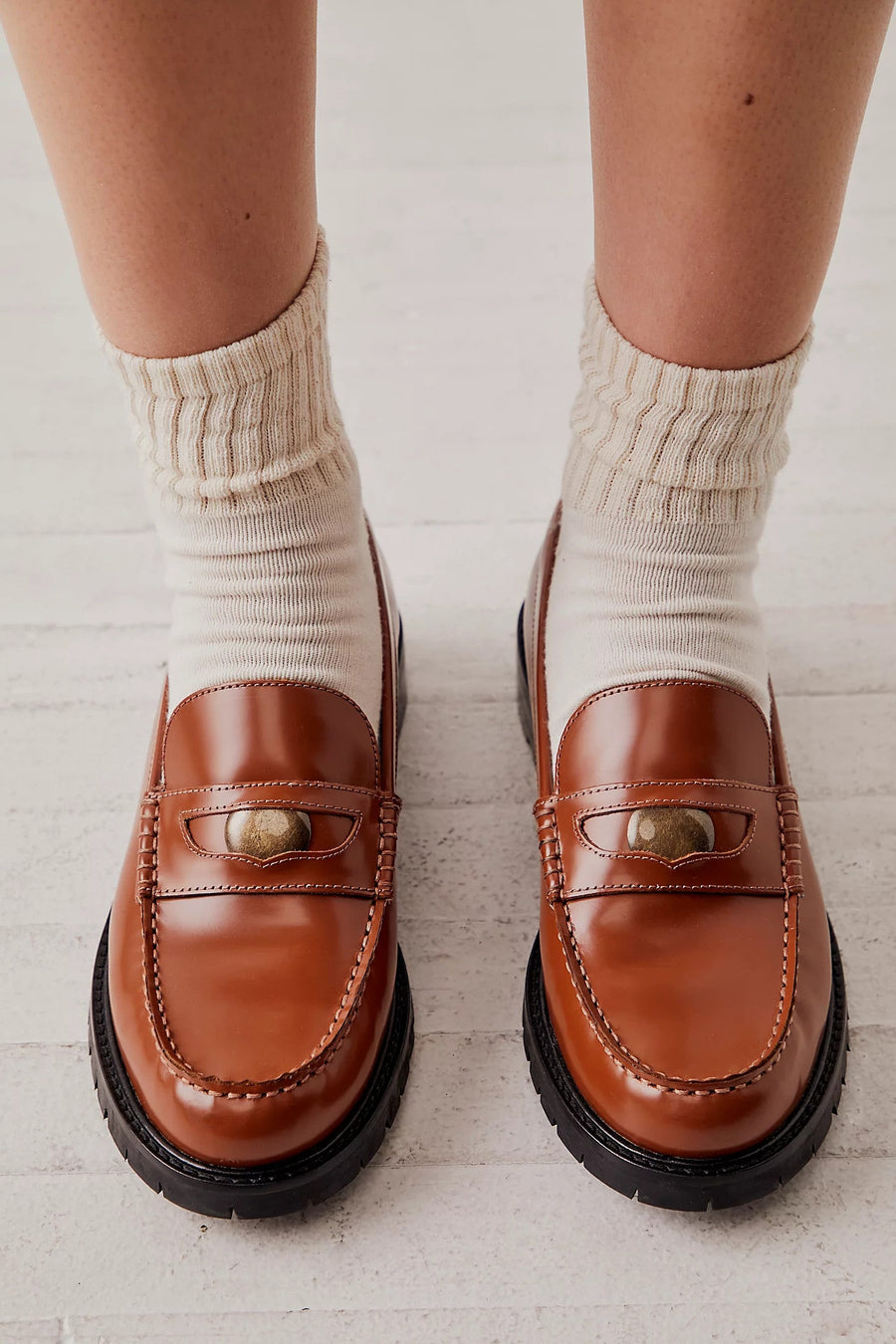 Free People Shoes Liv Loafer in Bronzer – detail