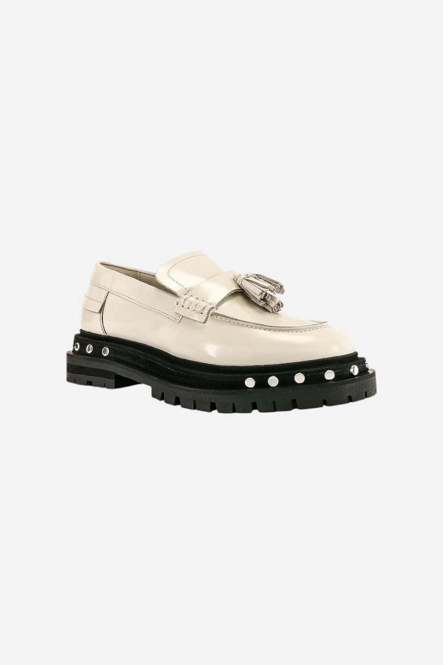 Free People Shoes Teagan Tassel Loafers in Antique Ivory – back view