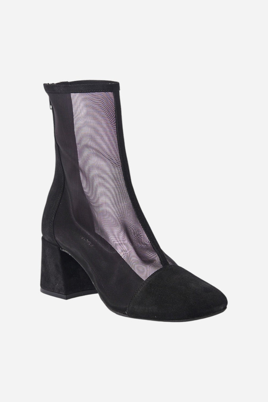 Free People Shoes Wisteria Mesh Boots in Black Suede – back view