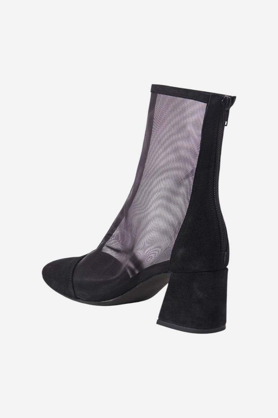 Free People Shoes Wisteria Mesh Boots in Black Suede – side view