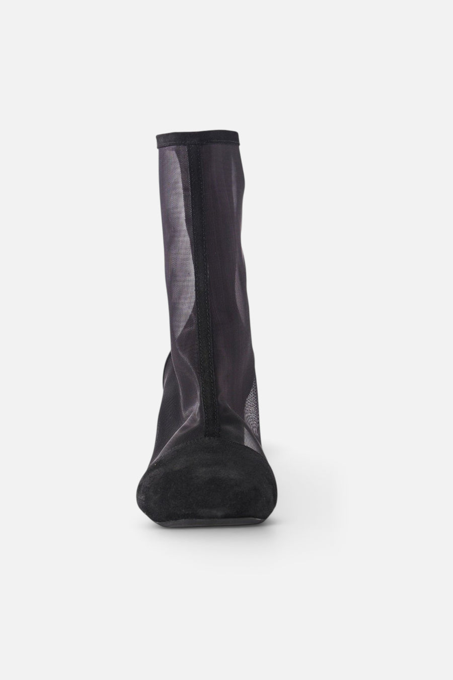 Free People Shoes Wisteria Mesh Boots in Black Suede – front view