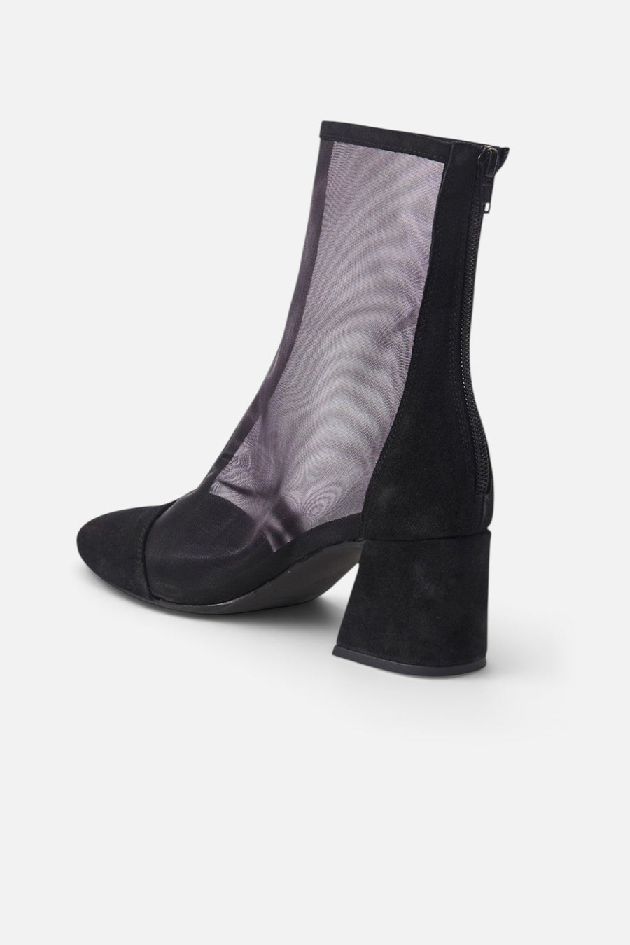 Free People Shoes Wisteria Mesh Boots in Black Suede – back view