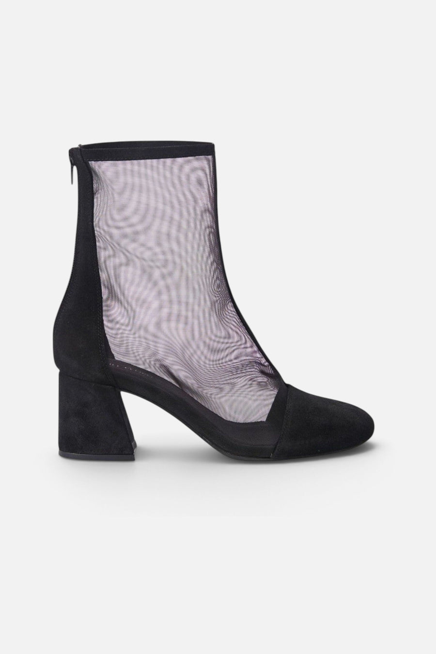 Free People Shoes Wisteria Mesh Boots in Black Suede – side view