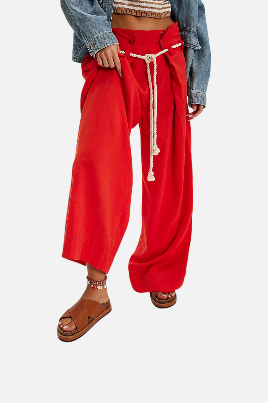 Free People Sidelines Footbed Sandal in Cognac – back view