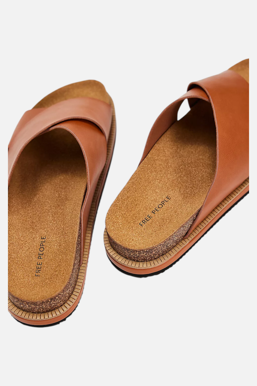 Free People Sidelines Footbed Sandal in Cognac – side view