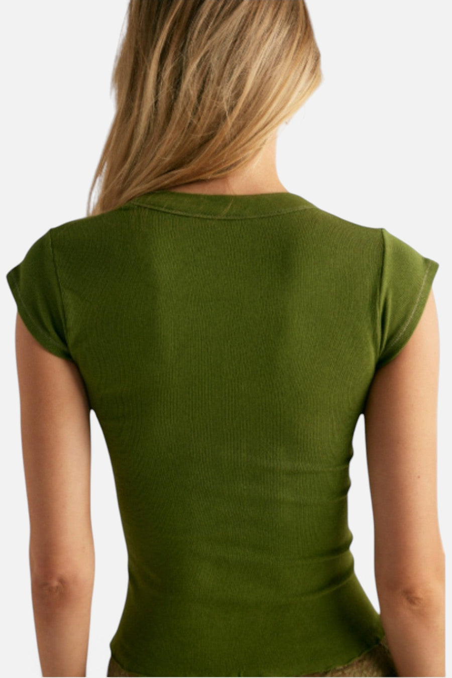 Free People So Soft Seamless Baby Tee in Ferngully – side view