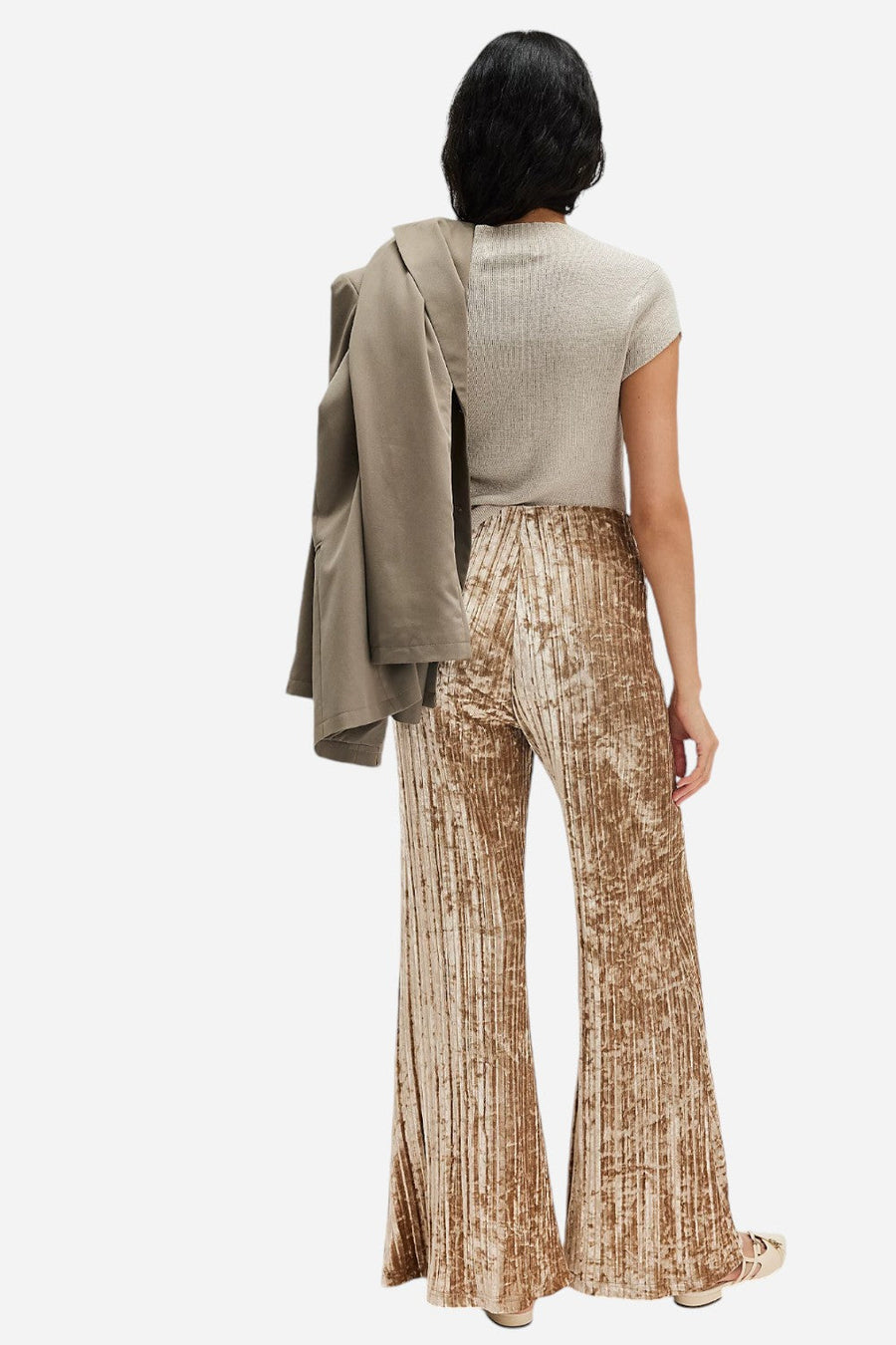 Free People Star Sign Velvet Pant in Champagne – side view