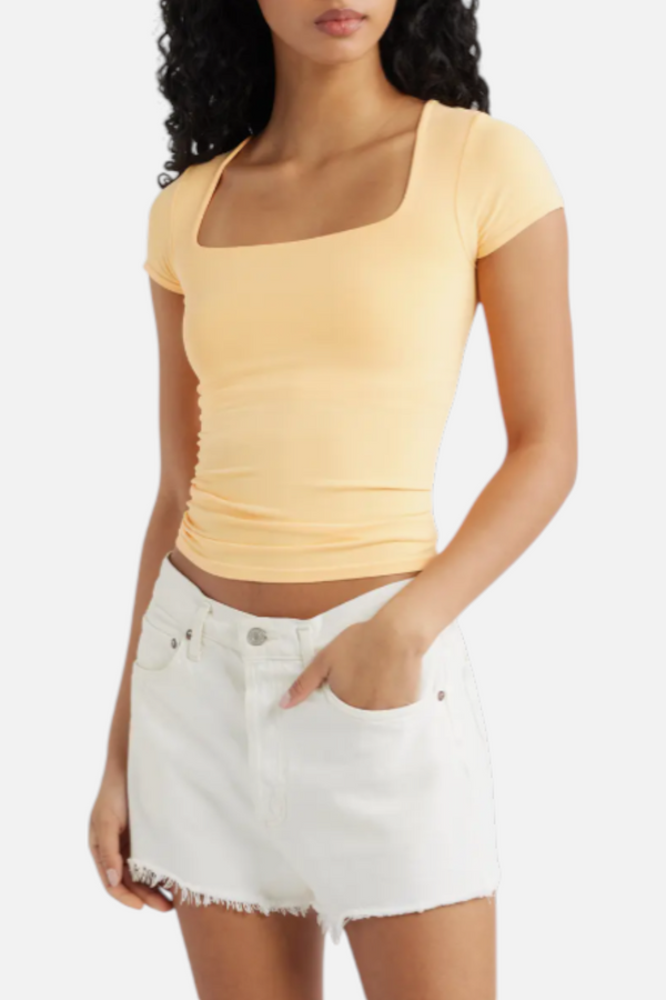 Free People Sunfade Clean Lines Baby Tee in Spark Light