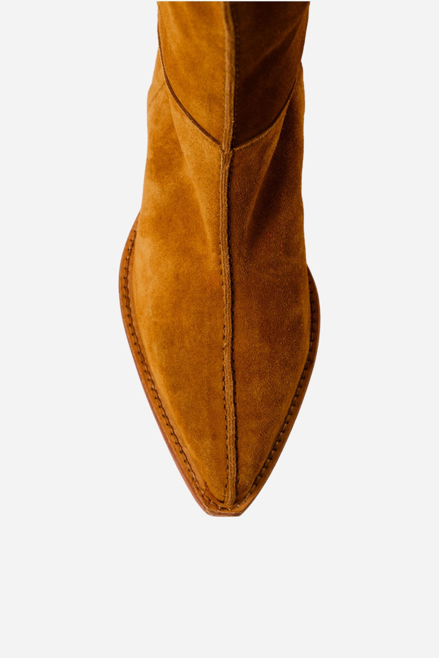 Free People Sway Low Slouch Boots in Burnt Caramel Suede – detail