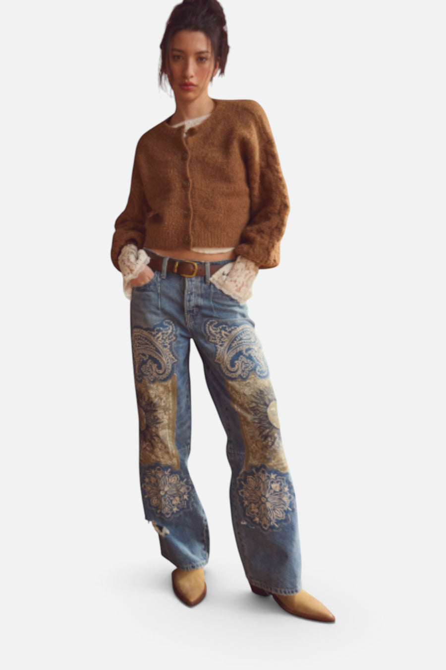 Free People Thistle Cardigan in Macadamia – alternate