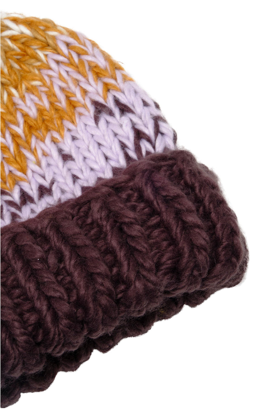 Free People Tide Stripe Knit Pom Pom Beanie in Coal – back view