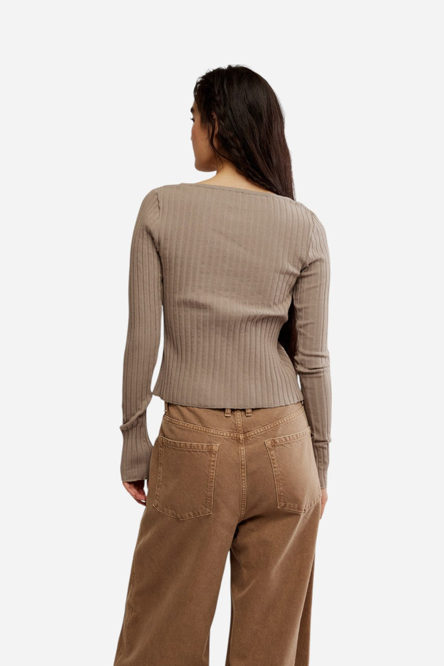 Free People Tilly Long-Sleeve in Fallen Rock – side view