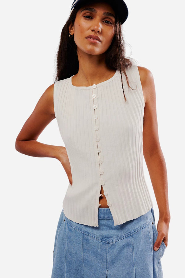 Free People Tilly Vest in Ivory
