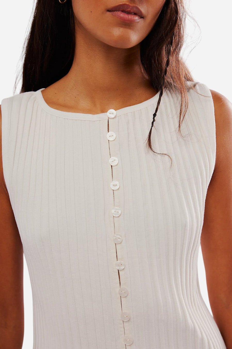 Free People Tilly Vest in Ivory – side view