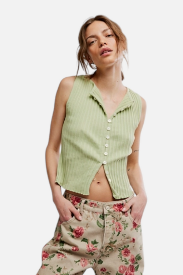 Free People Tilly Vest in Weeping Willow