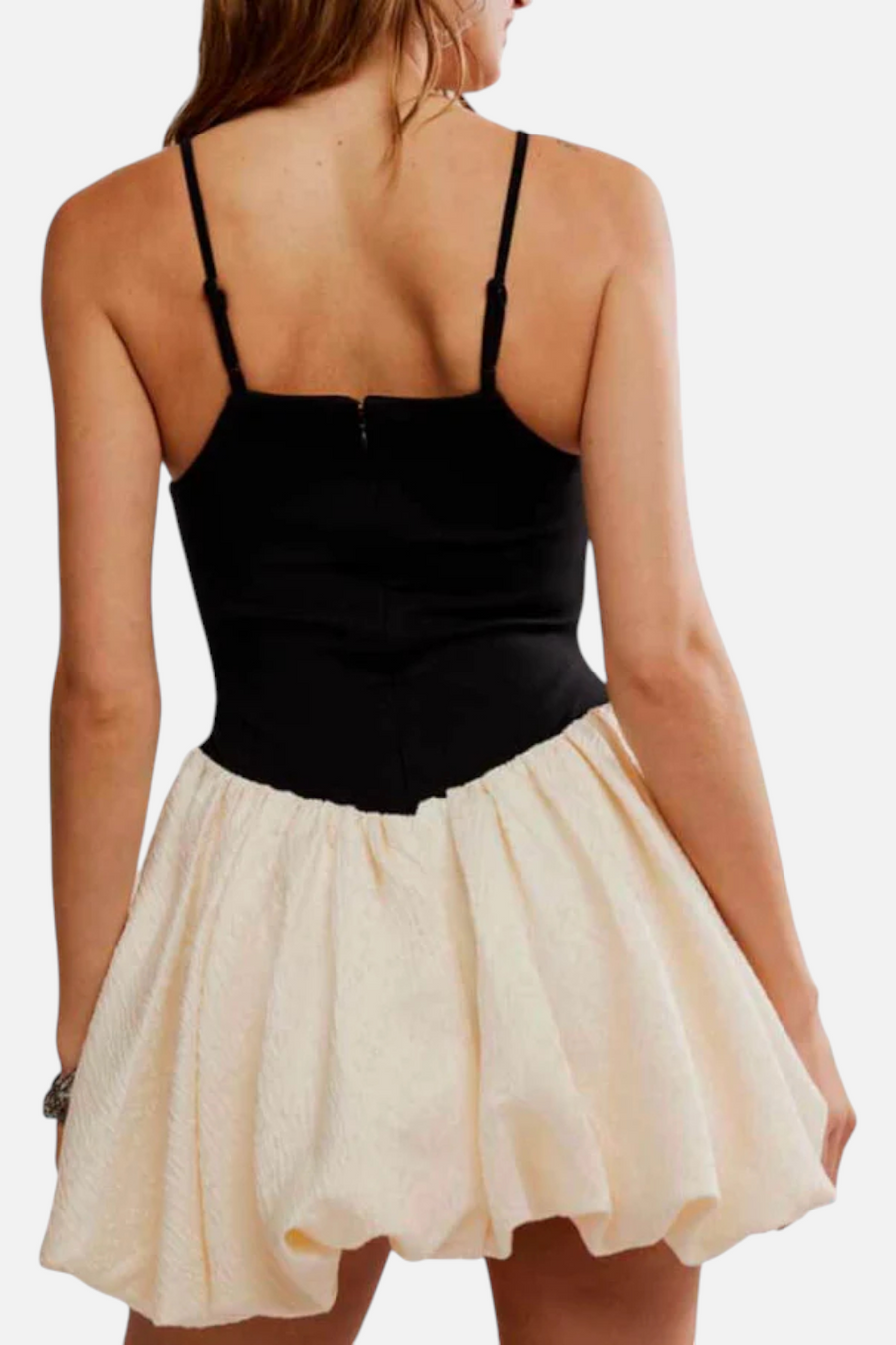 Free People Tinsel Kiss Mini Dress in Black Tie Combo – side view