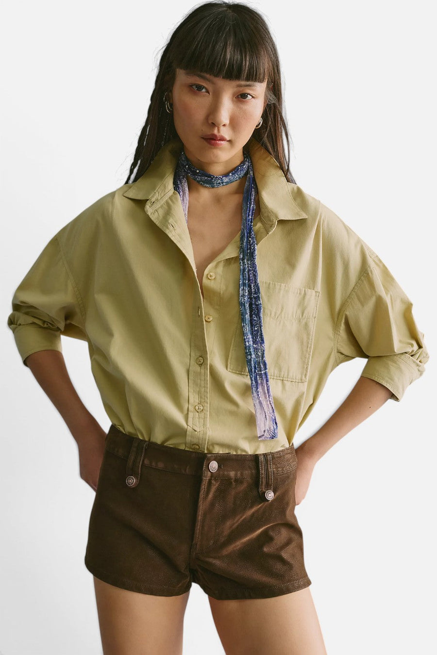 Free People Vagabond Suede in Short Chocolate – front view