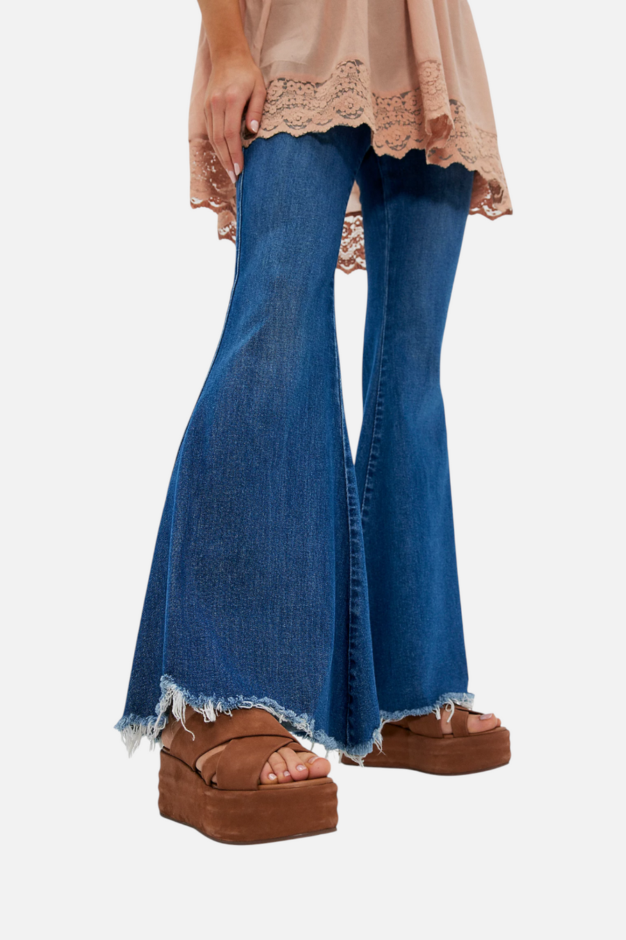 Free People Wanderbay Flatform in Latte – back view