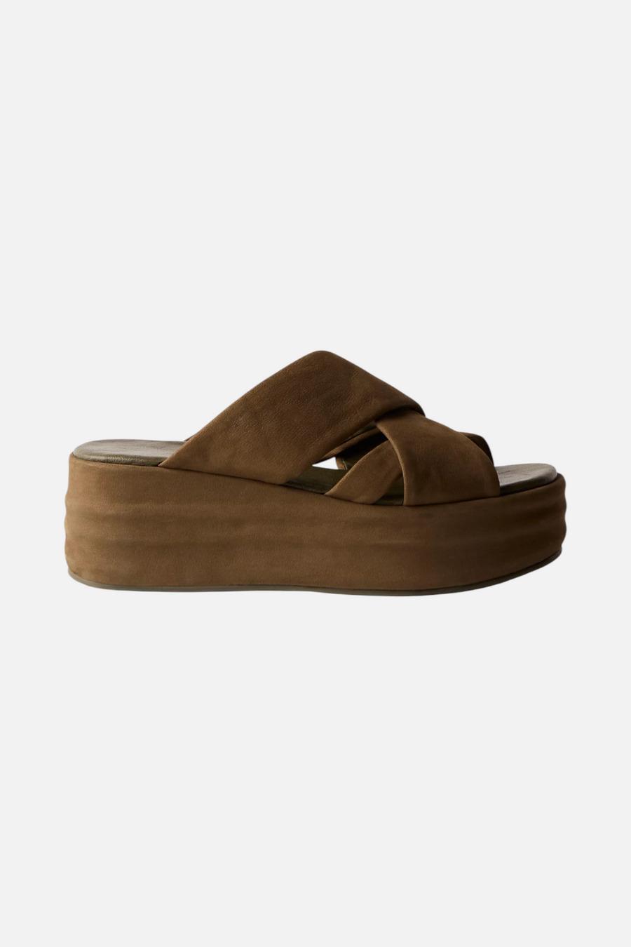 Free People Wanderbay Flatform in Olive – side view