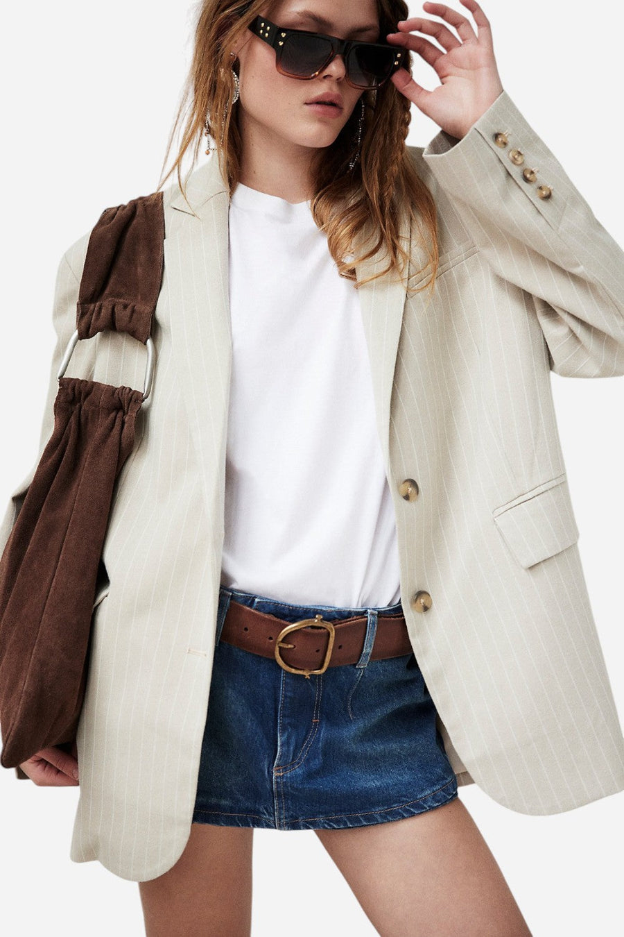Free People We The Free Gallivanting Peekaboo Skort in Blue Rebel – detail