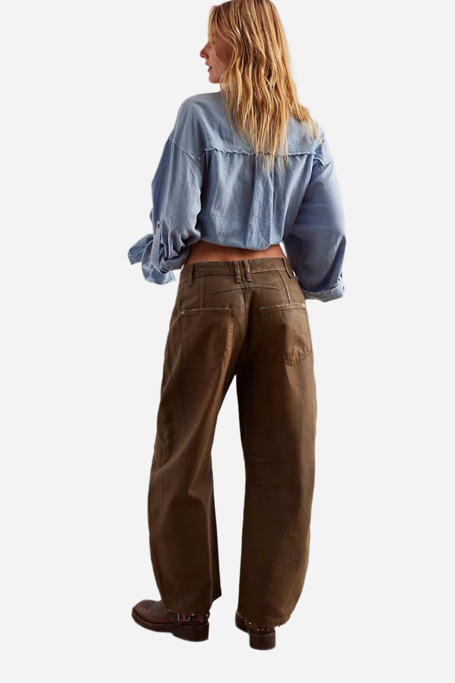 Free People We The Free Good Luck Coated Jeans in New Moon – back view