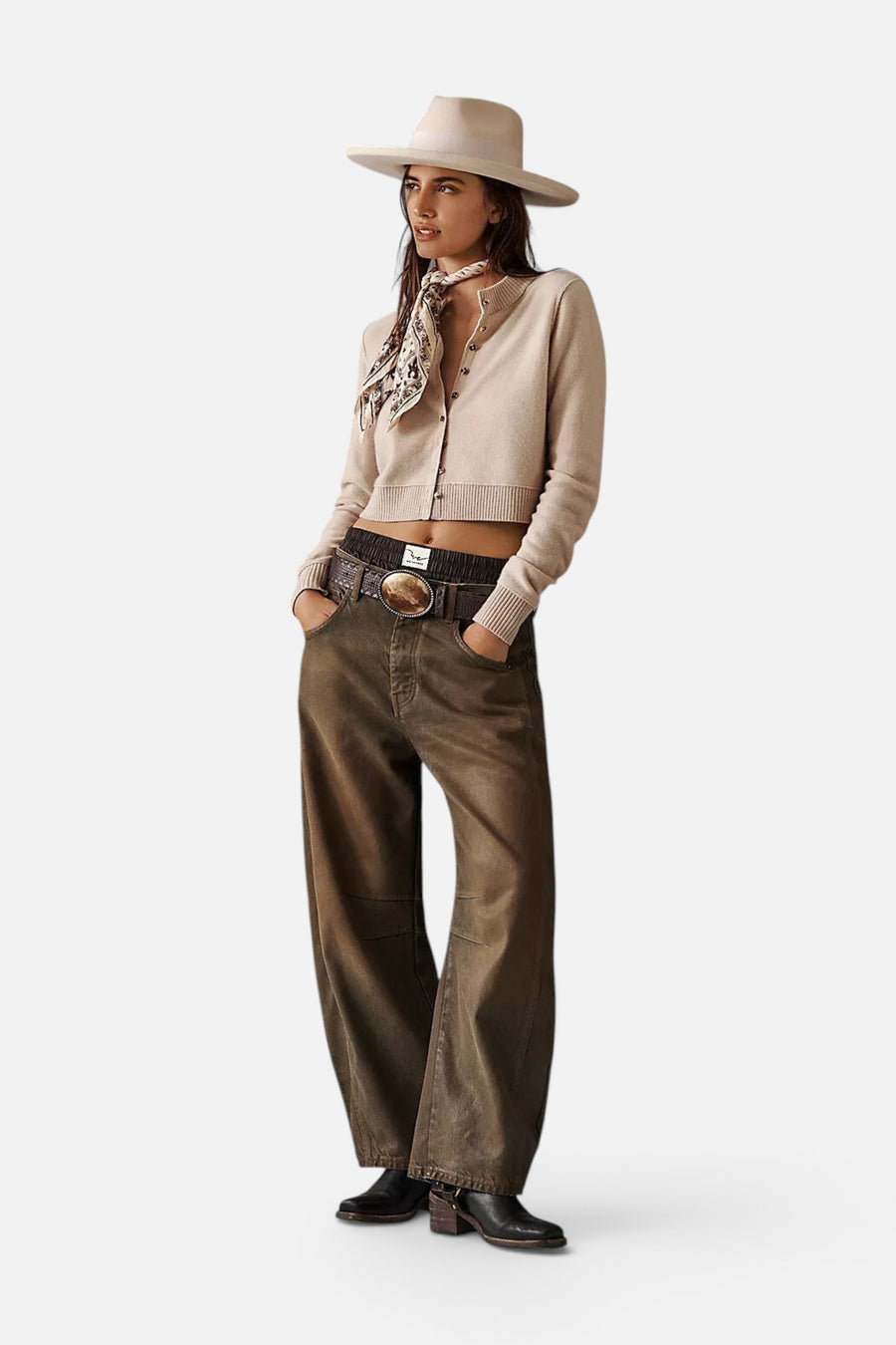 Free People We The Free Good Luck Coated Jeans in New Moon – detail