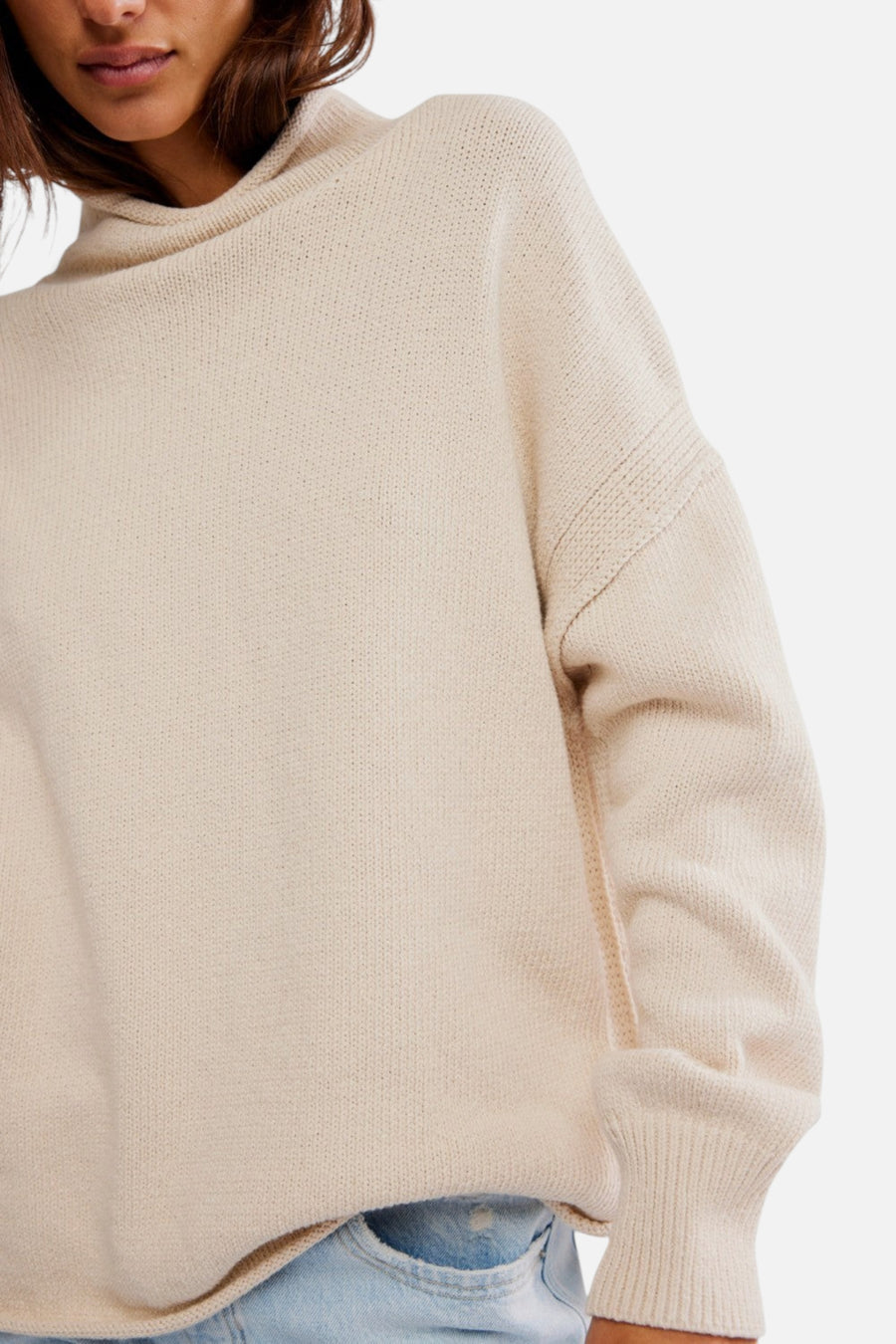 Free People We the Free Torres Roll Neck Tunic in Sugar Swizzle – detail