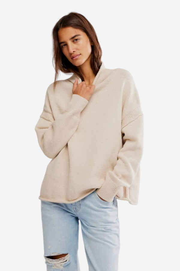 Free People We the Free Torres Roll Neck Tunic in Sugar Swizzle