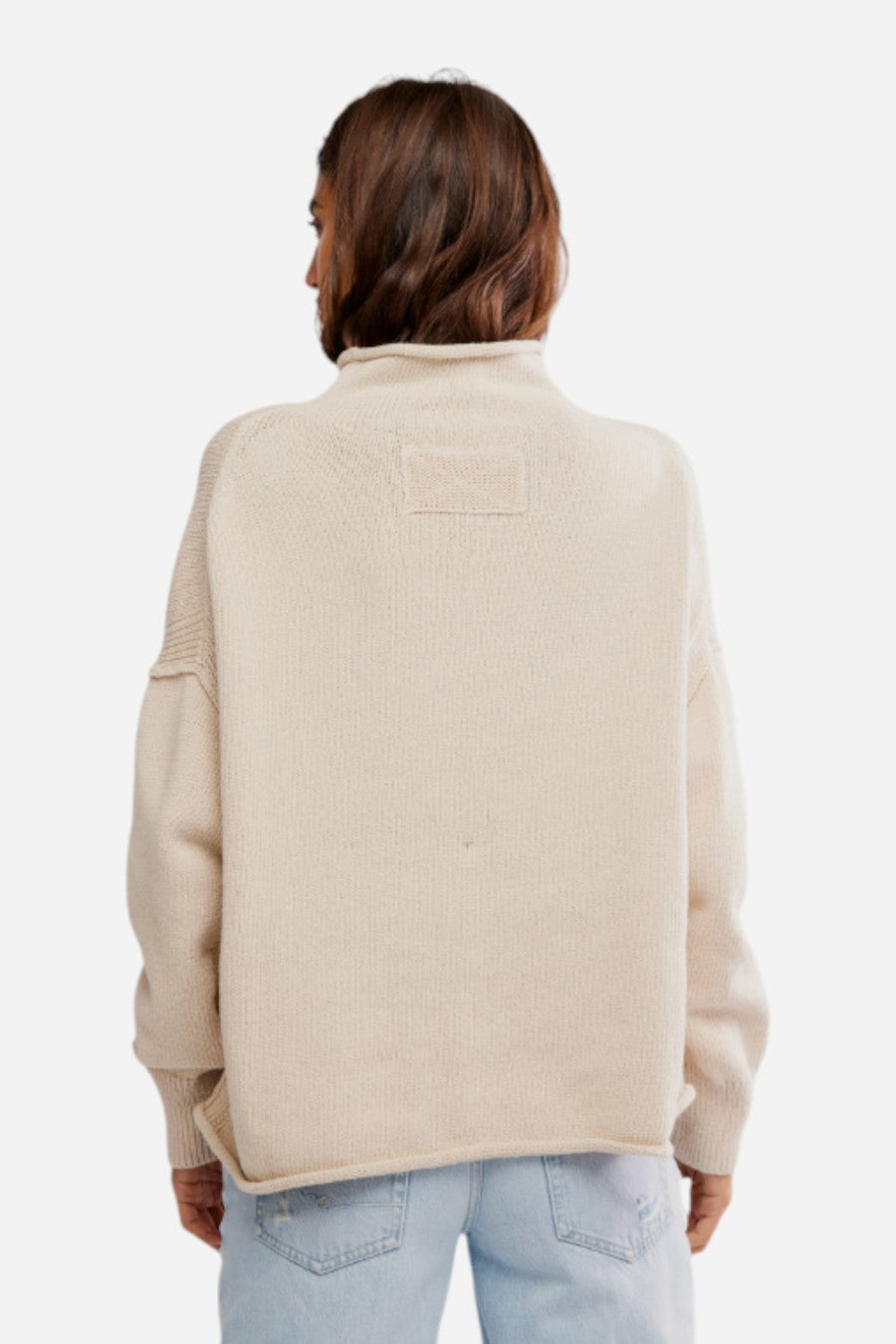 Free People We the Free Torres Roll Neck Tunic in Sugar Swizzle – side view