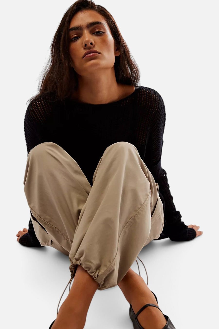 Free People Wednesday Cashmere Pullover in Black – side view