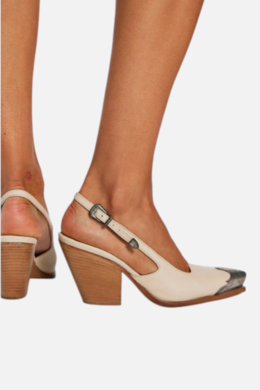 Free People Women's Brayden Slingback Heel in Bone – side view