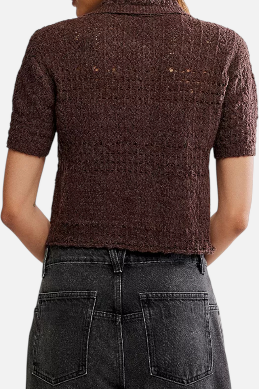 Free People Women's Daylight Cardi in French Chocolate – back view