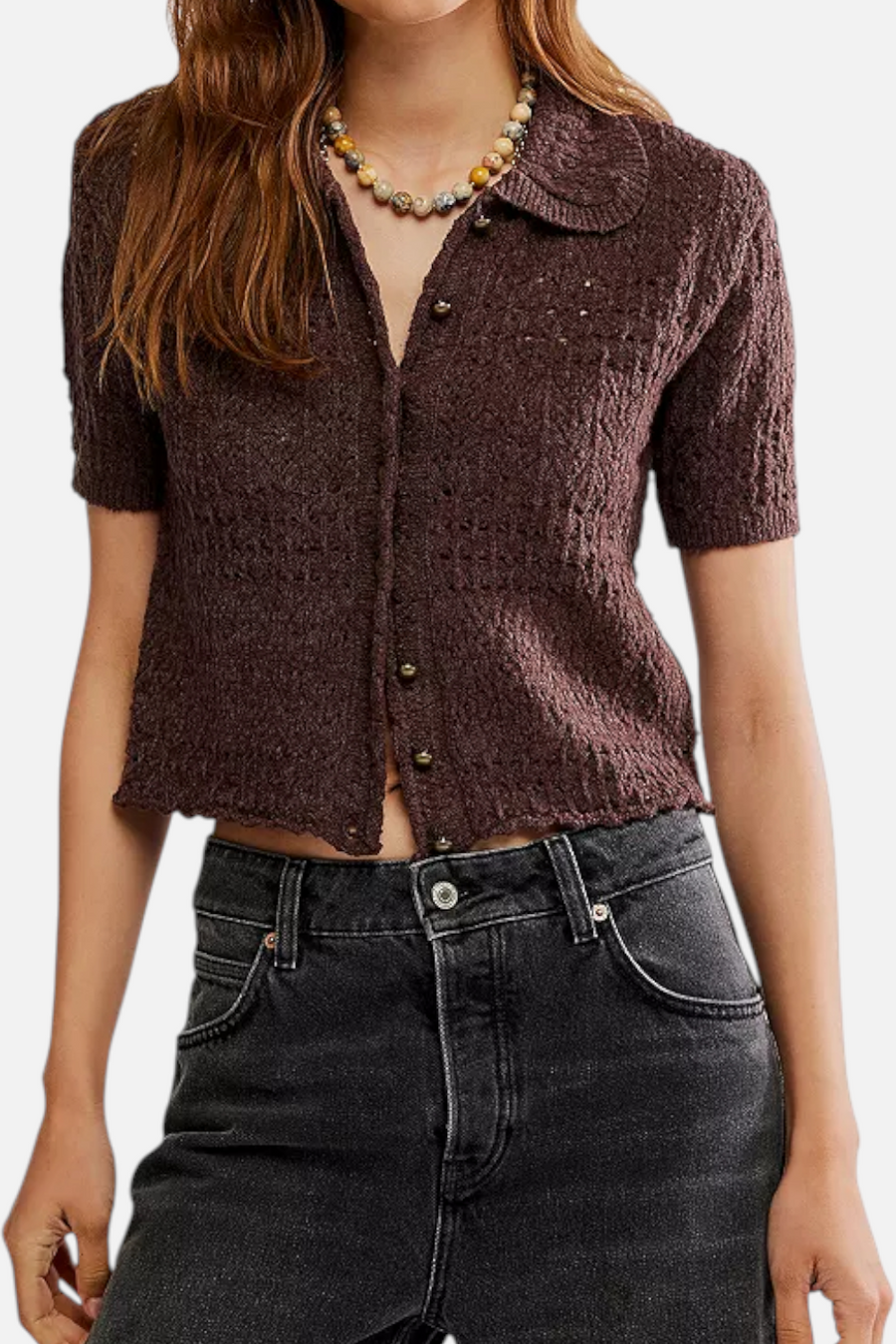 Free People Women's Daylight Cardi in French Chocolate – front view
