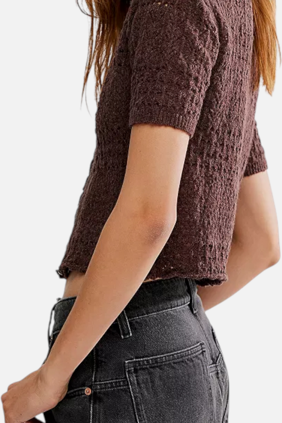 Free People Women's Daylight Cardi in French Chocolate – side view