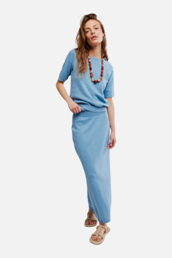 Free People Women's Isabella Sweater Skirt Set in Dusk Blue