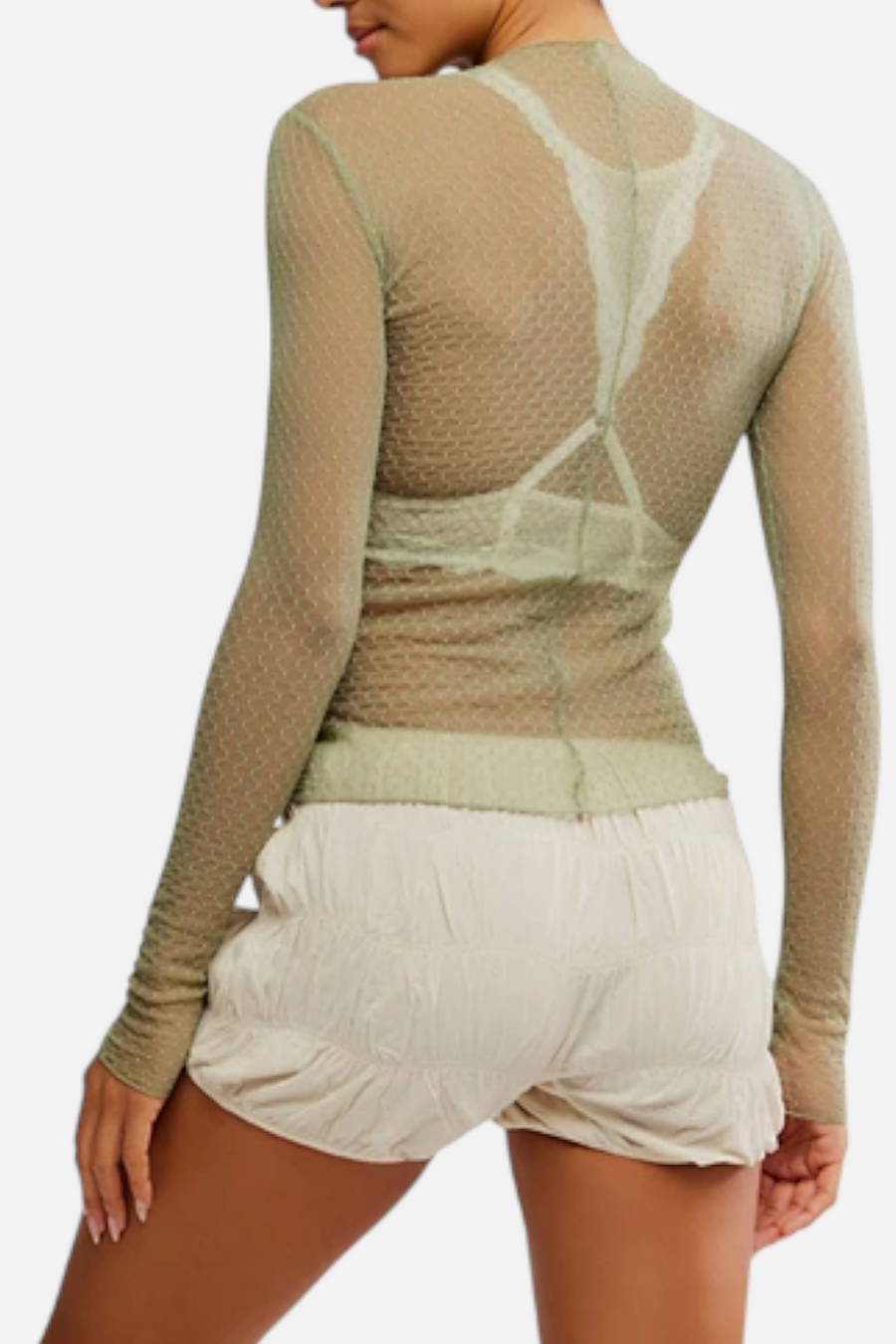 Free People Women's Minding My Business Top in Seamoss – front view